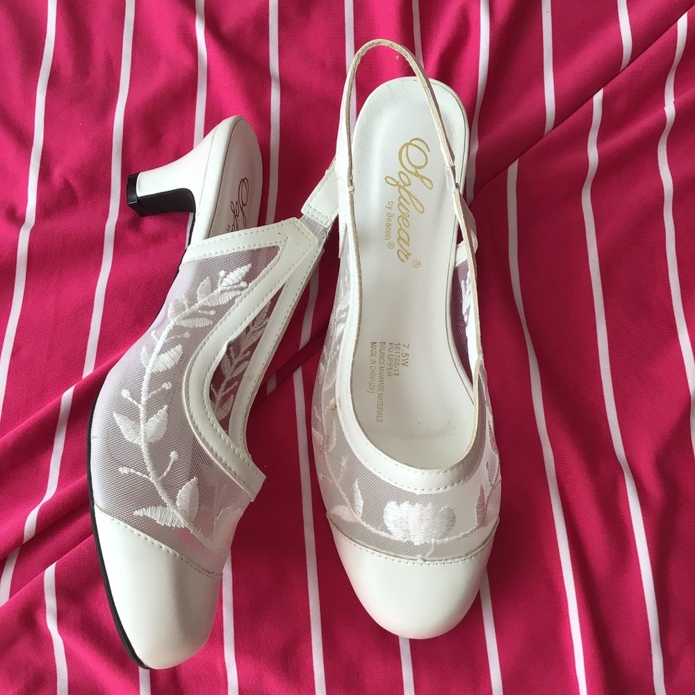 Chic White Floral Heels by Keen
